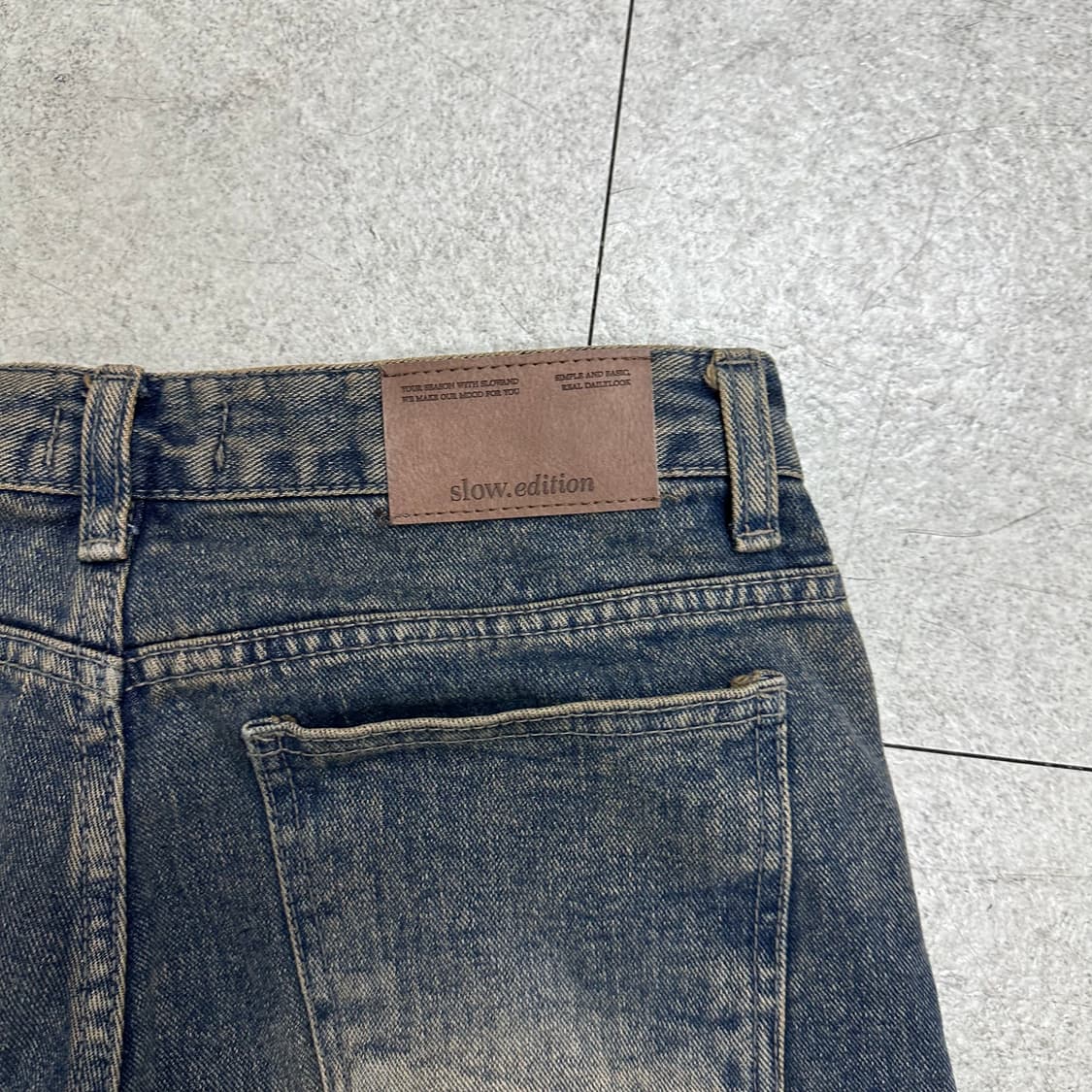 SLOW mood 워싱 부츠컷 데님팬츠L 상품이미지4