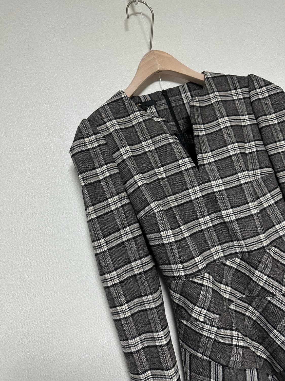 마쥬 체크 모직 원피스 상품이미지3