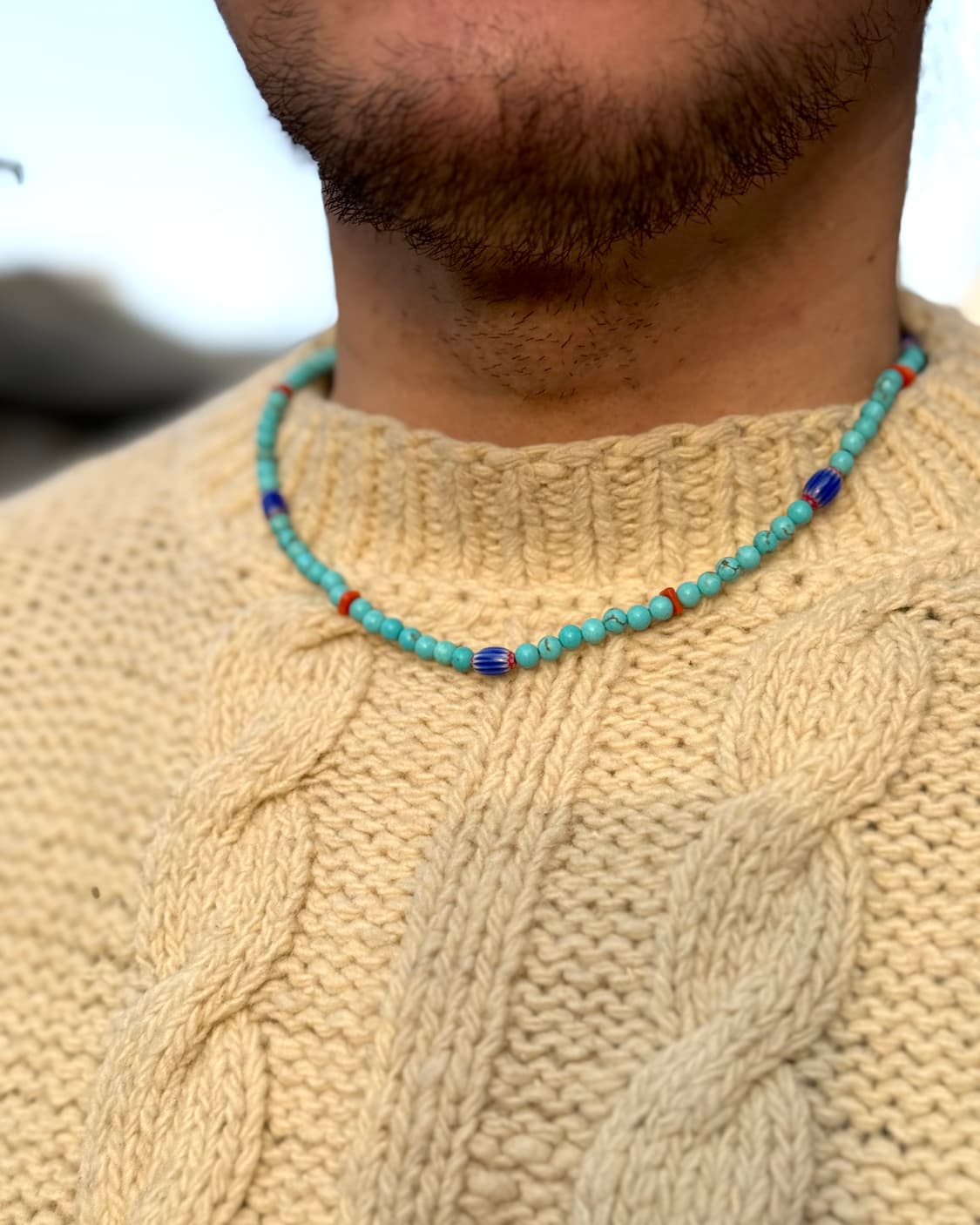 모쿠토 ‘단청’ 비즈 목걸이 [블루] 상품이미지6