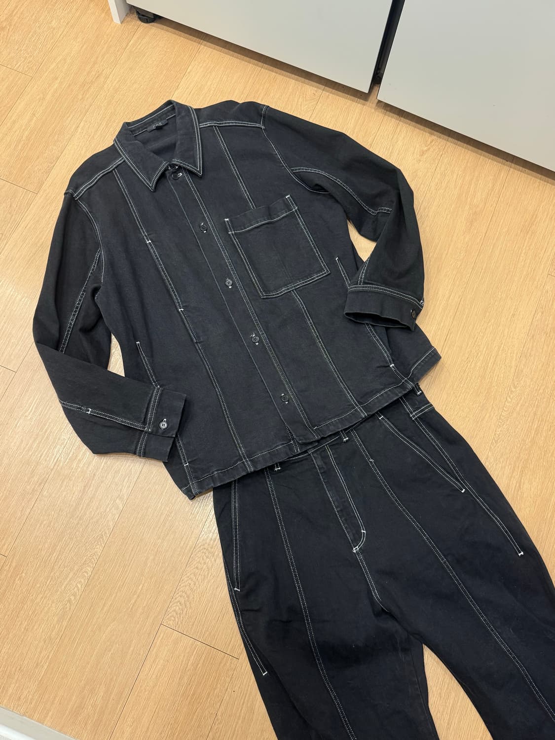 코스 탑스티칭 데님 셋업 (상의L,하의52) 상품이미지1