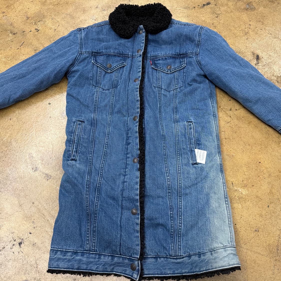 [정품/M] 리바이스 양면 블랙 뽀글이 덤블 코트 b18 상품이미지3