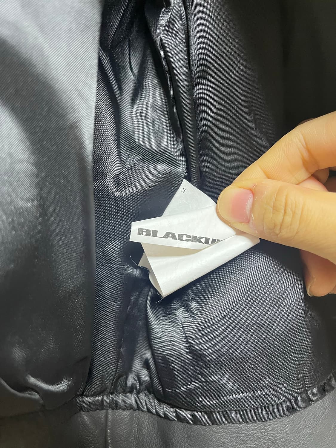 블랙업 faux 레더 자켓 M 새상품 상품이미지4