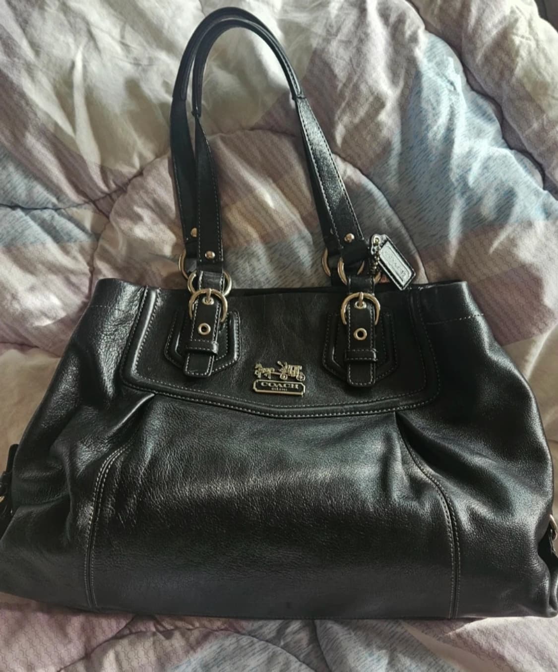 코치 정품 블랙 가죽 숄더백 상품이미지1