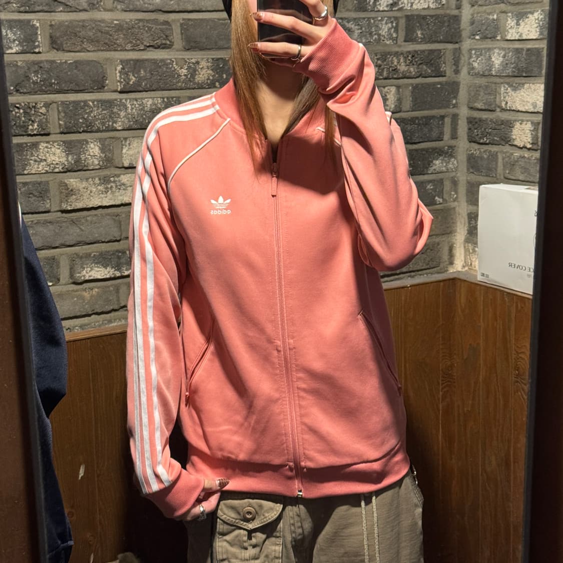 S) 아디다스 파이어버드 핑크 삼선 져지 트랙탑 집업 상품이미지9