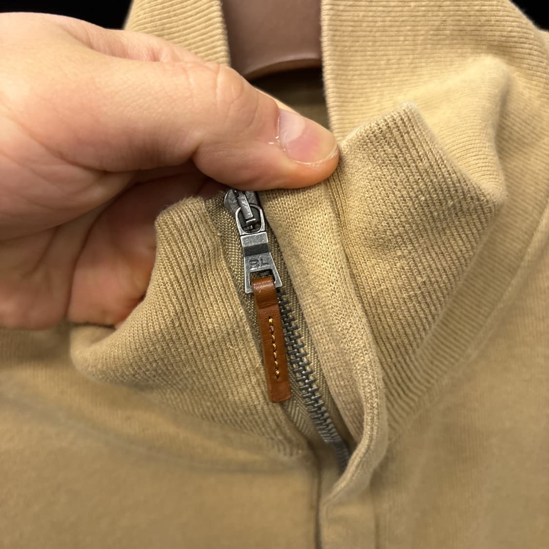 90s 폴로 랄프로렌 테리코튼 하프집업 니트 스웨터 베이지 N986 상품이미지5
