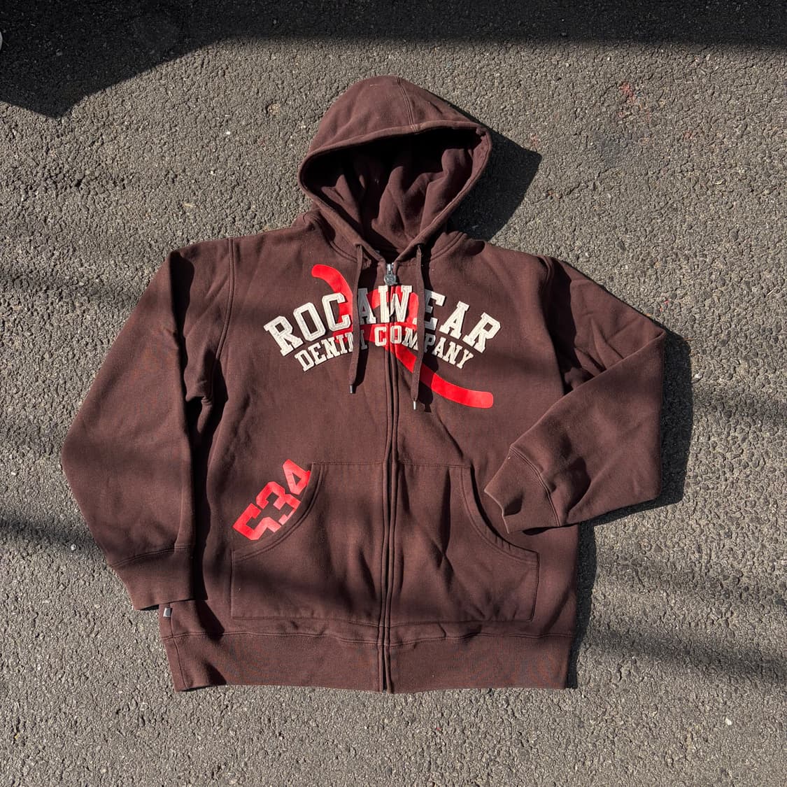 90s 로카웨어 버건디 브라운 올드스쿨 스펠아웃 힙합 후드 집업 L 상품이미지2