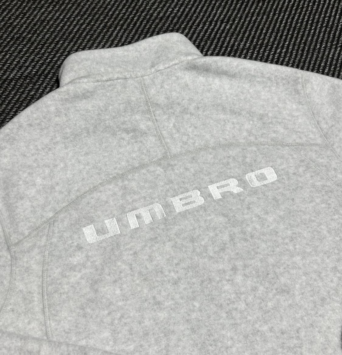 [M] Umbro 엄브로 라이트그레이 후리스 반집업 풀오버 상품이미지4