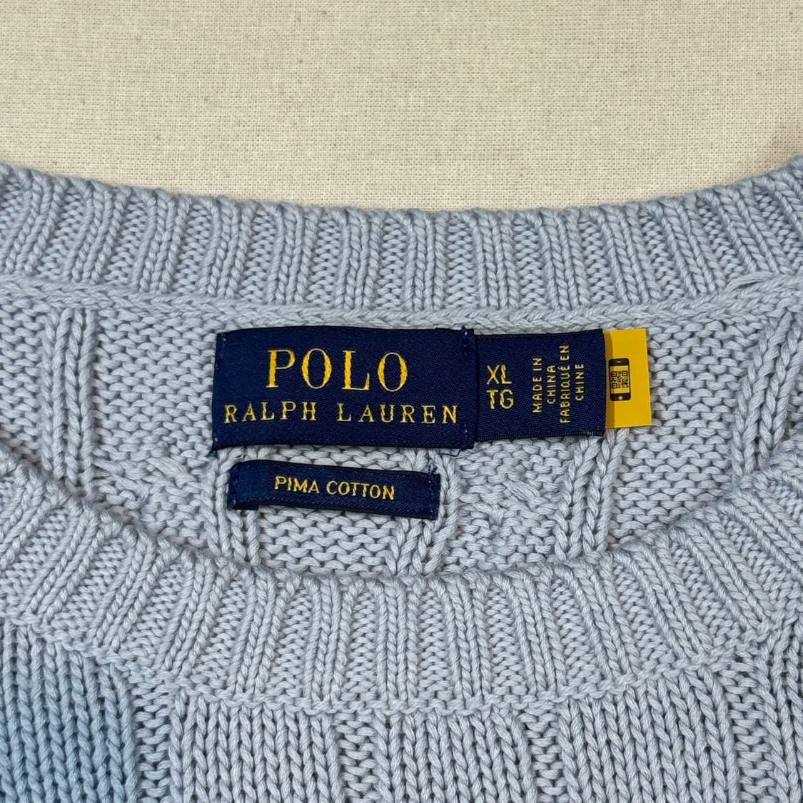 XL) 폴로 랄프로렌 케이블 반팔 니트 하늘색 상품이미지6