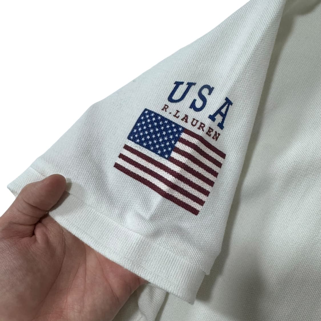 폴로 랄프로렌 화이트 USA 반팔카라티 상품이미지4