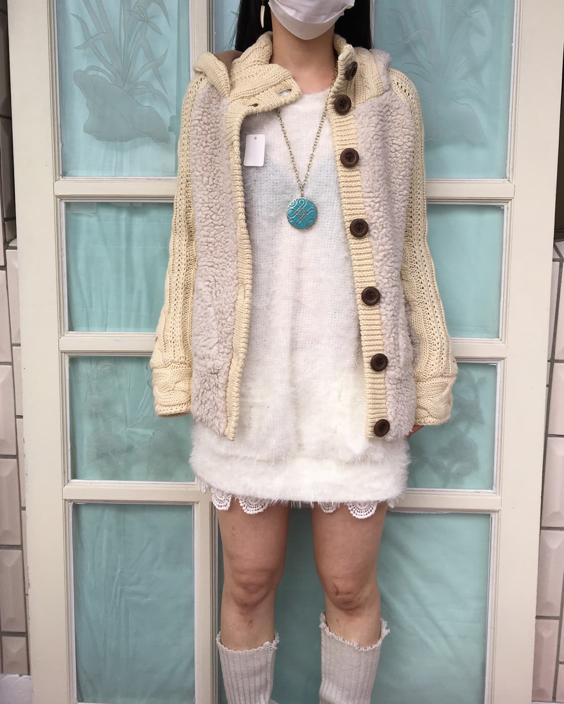 Fleece layer cable knit jacket 상품이미지6