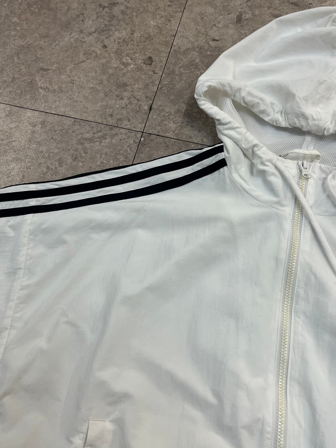 아디다스 크롭 후드 바람막이 화이트 S #csz2255 상품이미지6