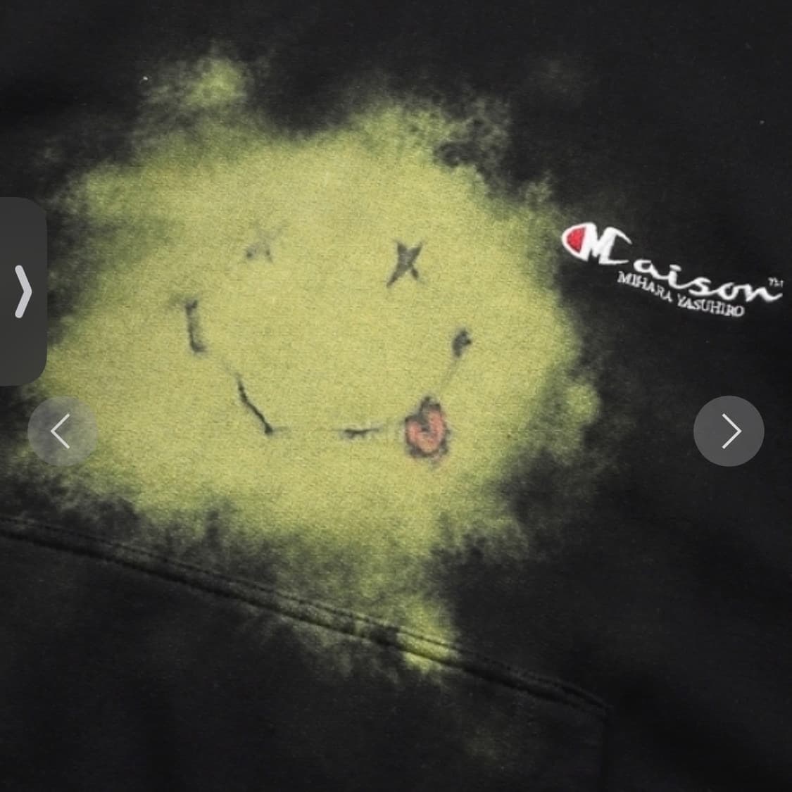 미하라 야스히로 스마일 로고 후드그래픽티셔츠 블랙 50 상품이미지4