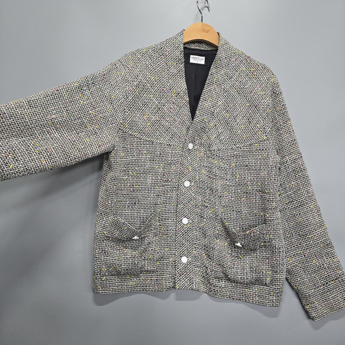 브이넥러브(VNECKLUV) 트위드 자켓 캐시미어혼방 S 상품이미지3