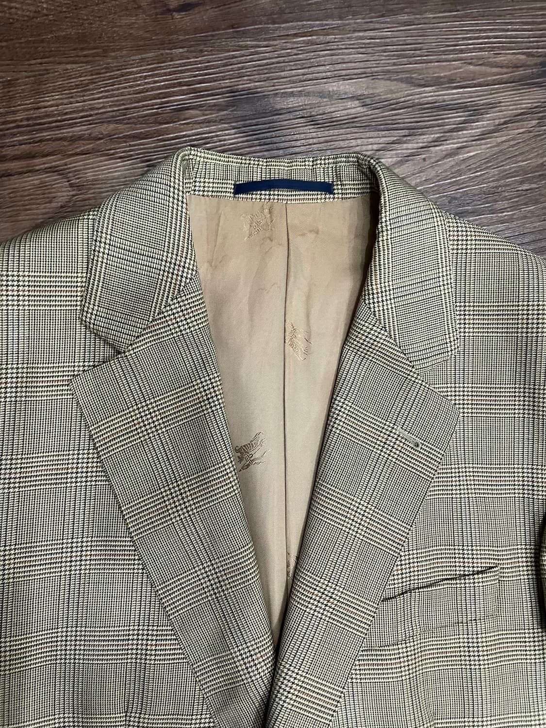 버버리 2B 글렌체크 울실크 블레이져 자켓 골드베이지 상품이미지7