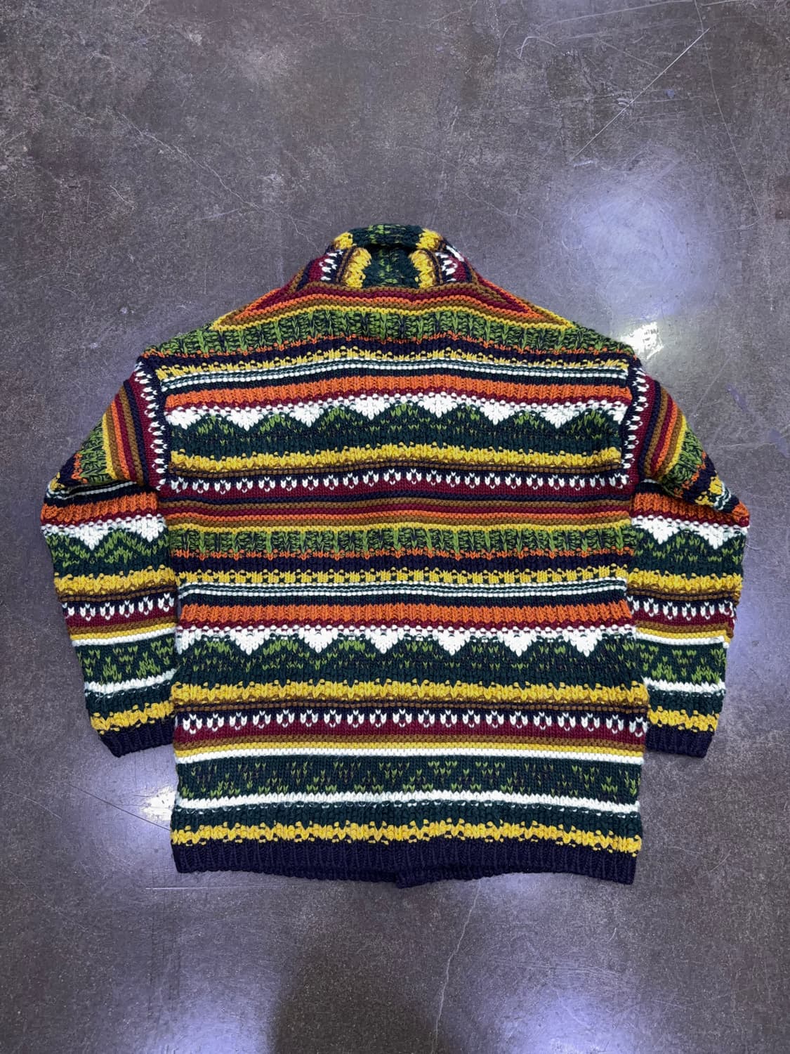 자라 에스닉 배색 니트 스웨터 가디건 M 상품이미지3