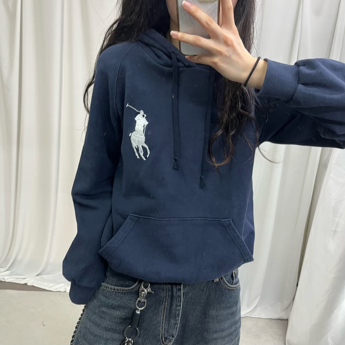 Polo navy big pony hoody 상품이미지4