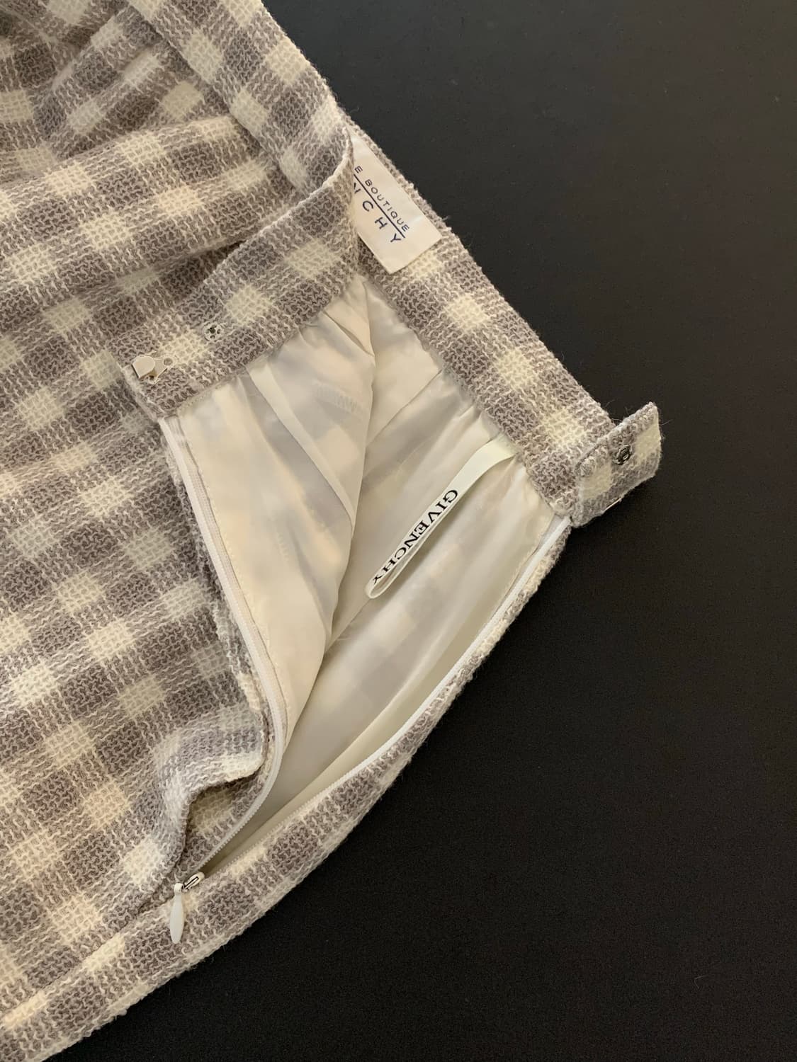 80's "GIVENCHY" wool check Skirt 상품이미지5