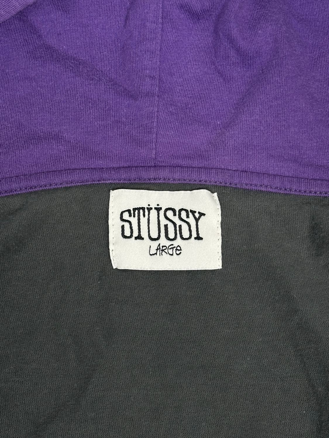 스투시 블루 차콜 레드 멀티 컬러 배색 후드집업 L 상품이미지6