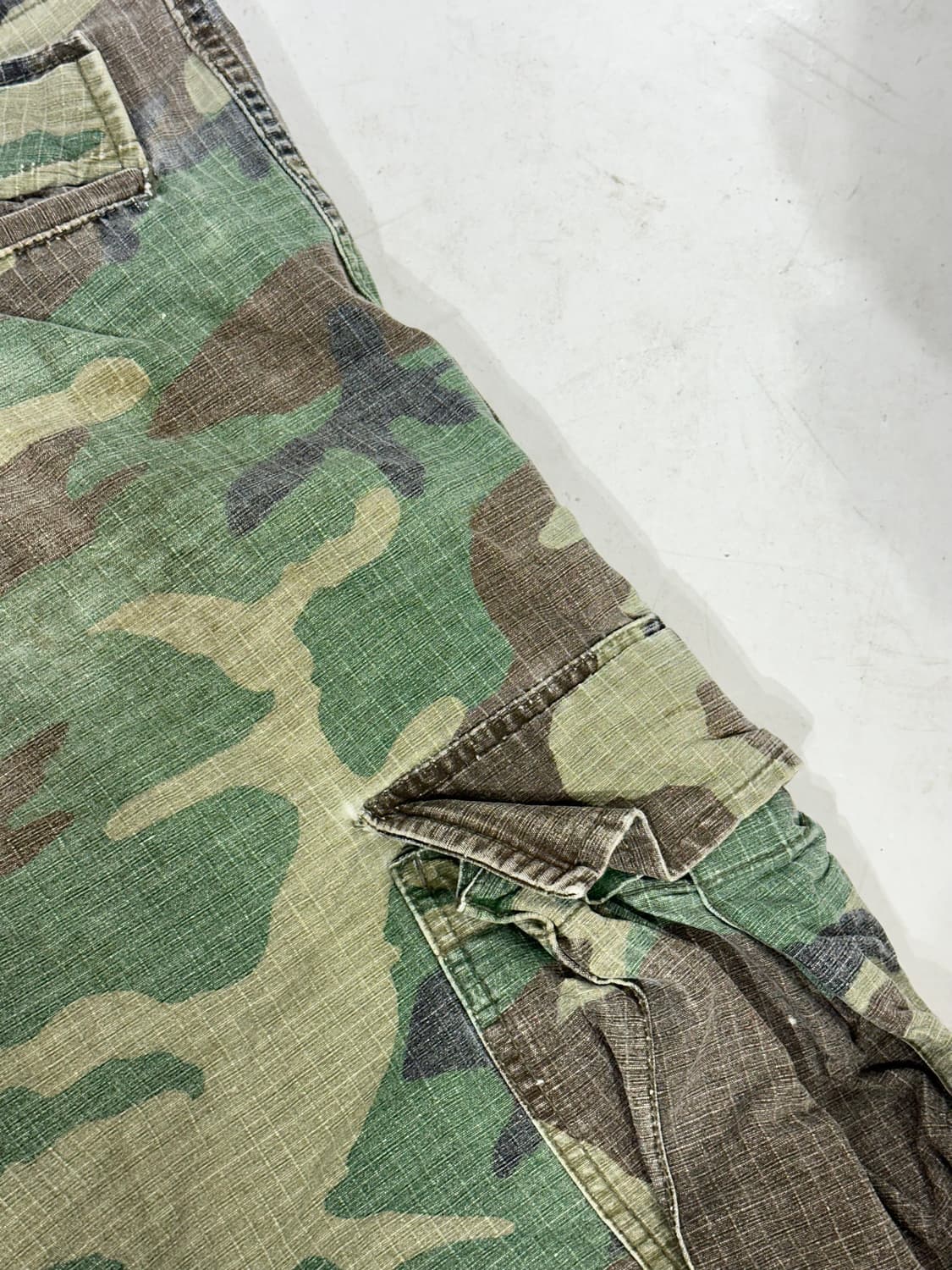 빈티지 카키 군복 와이드 밀리터리 카모 립스타 카고 팬츠 군대 바지  상품이미지6