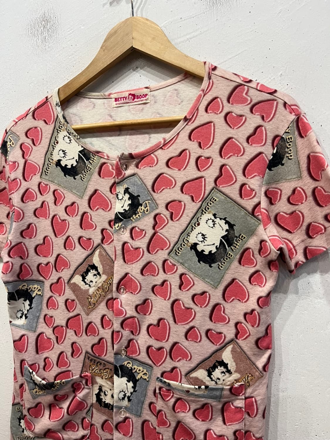 Bettyboop 베티붑 풀프린팅 하프 가디건 Made in JAPAN 상품이미지3