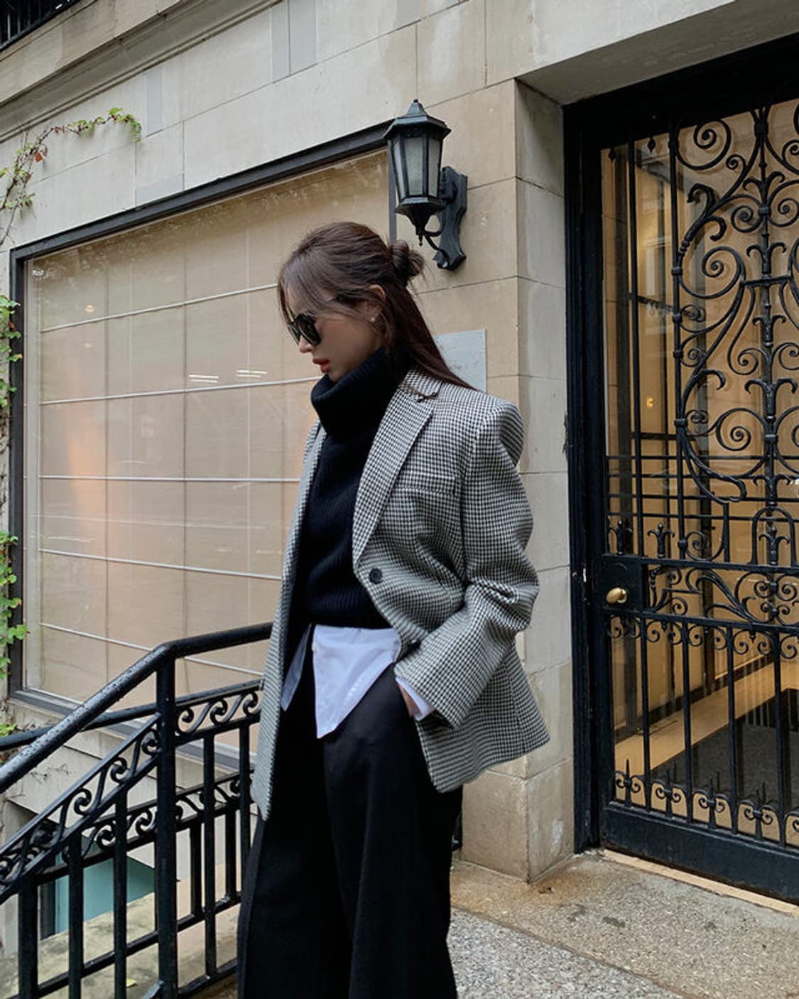 (새상품) 브론 하운드체크 자켓치마 세트 상품이미지4