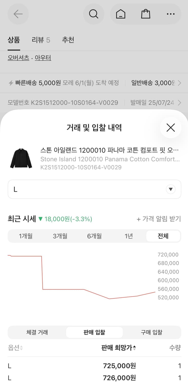 (새상품급,25FW)스톤아일랜드 파나마 코튼 컴포트 오버셔츠 상품이미지10