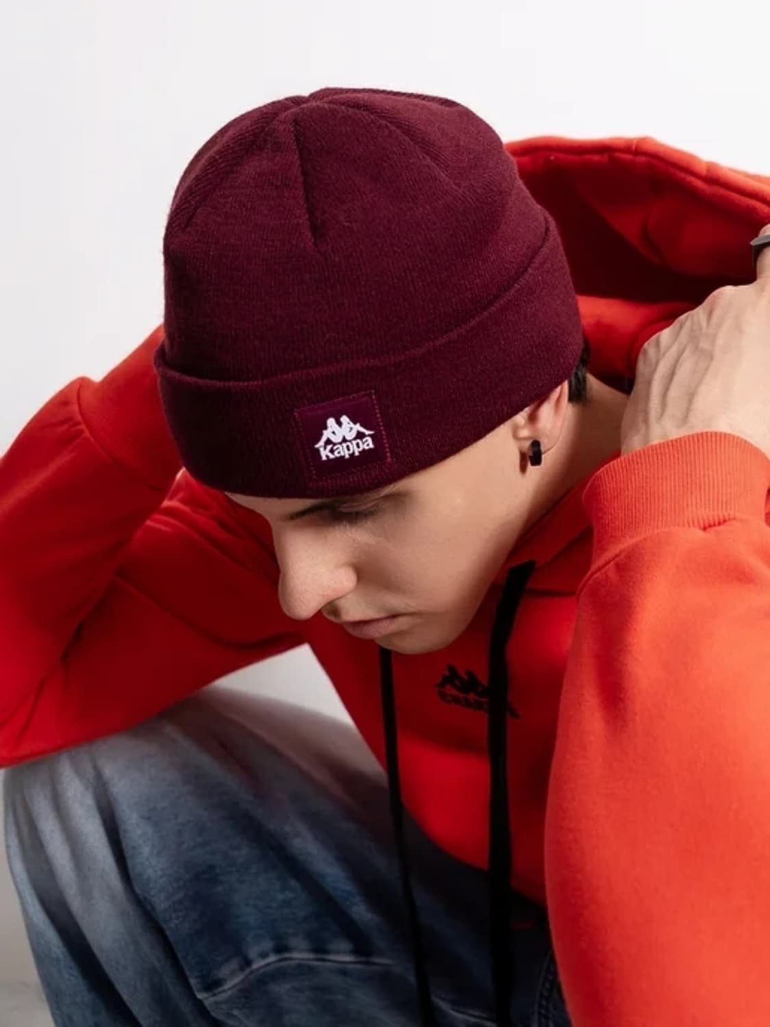 정품) 카파 버건디 골지 비니 상품이미지1