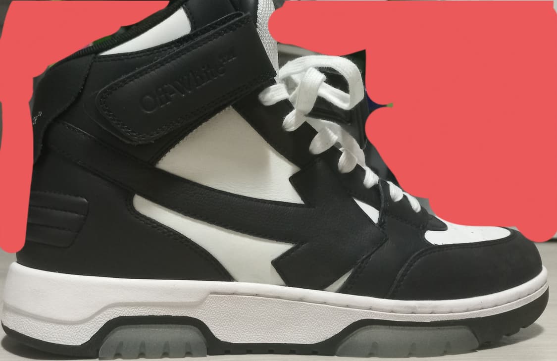 sss급 오프화이트 아웃 오브 오피스 미드 탑 블랙 화이트 상품이미지1