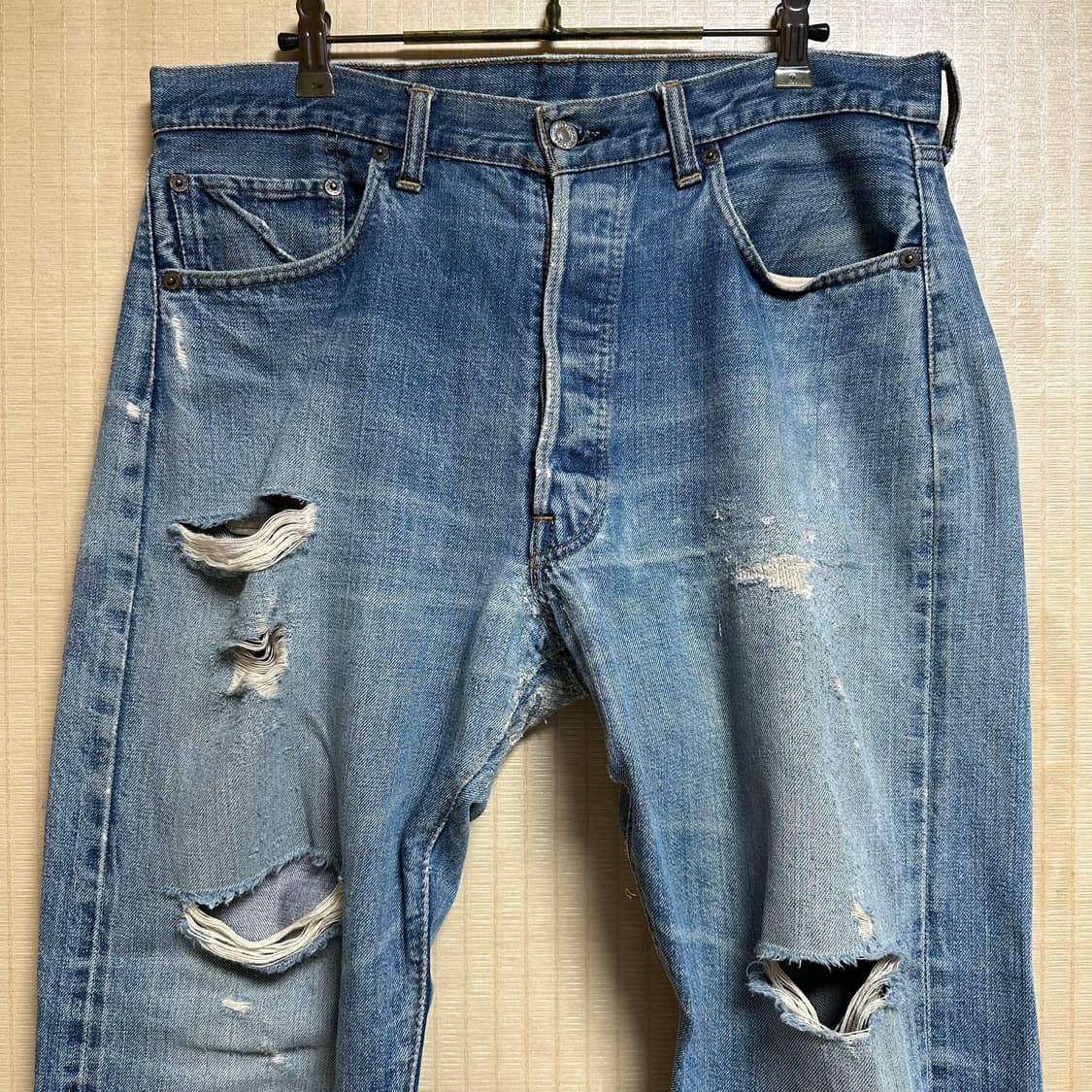 70s 66전기 빈티지 리바이스 501 셀비지 청바지 상품이미지2