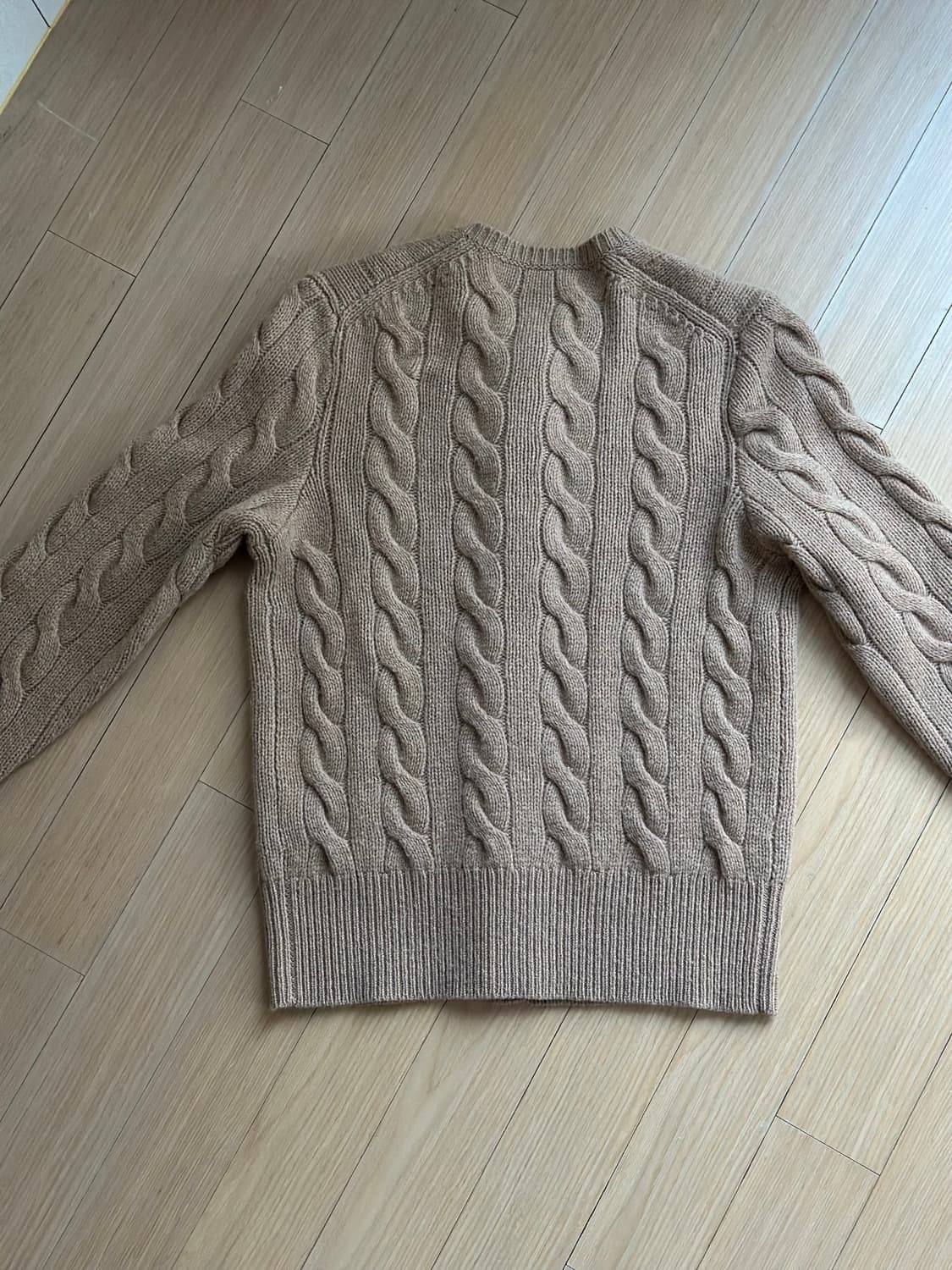 폴로 울 블렌드 수지 가디건 카멜 S 상품이미지8