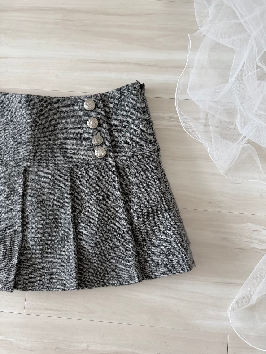 Gray pleated mini skirt 상품이미지3