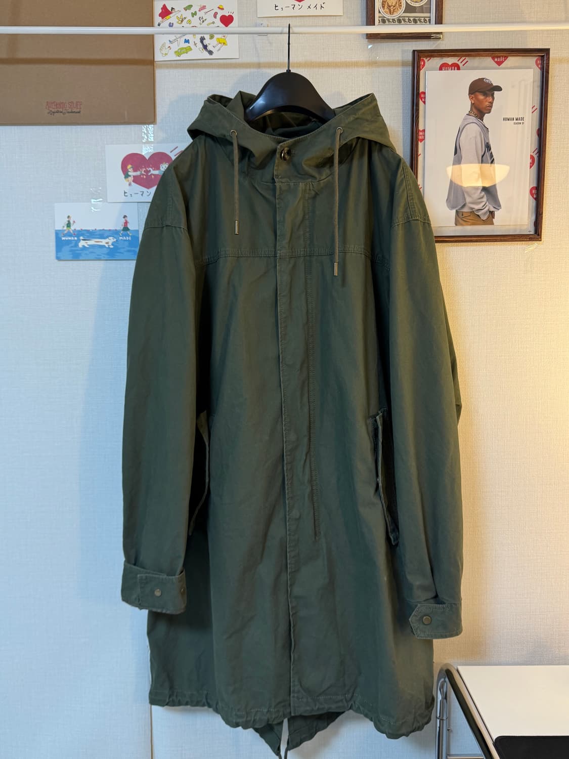 (2XL)자라 오버핏 M65 피쉬테일 개파카 야상 점퍼 카키 상품이미지1