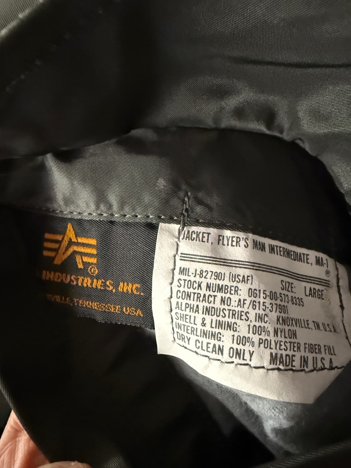 [Dead Stock] 알파 MA-1 / 🇺🇸Made in USA L 상품이미지4