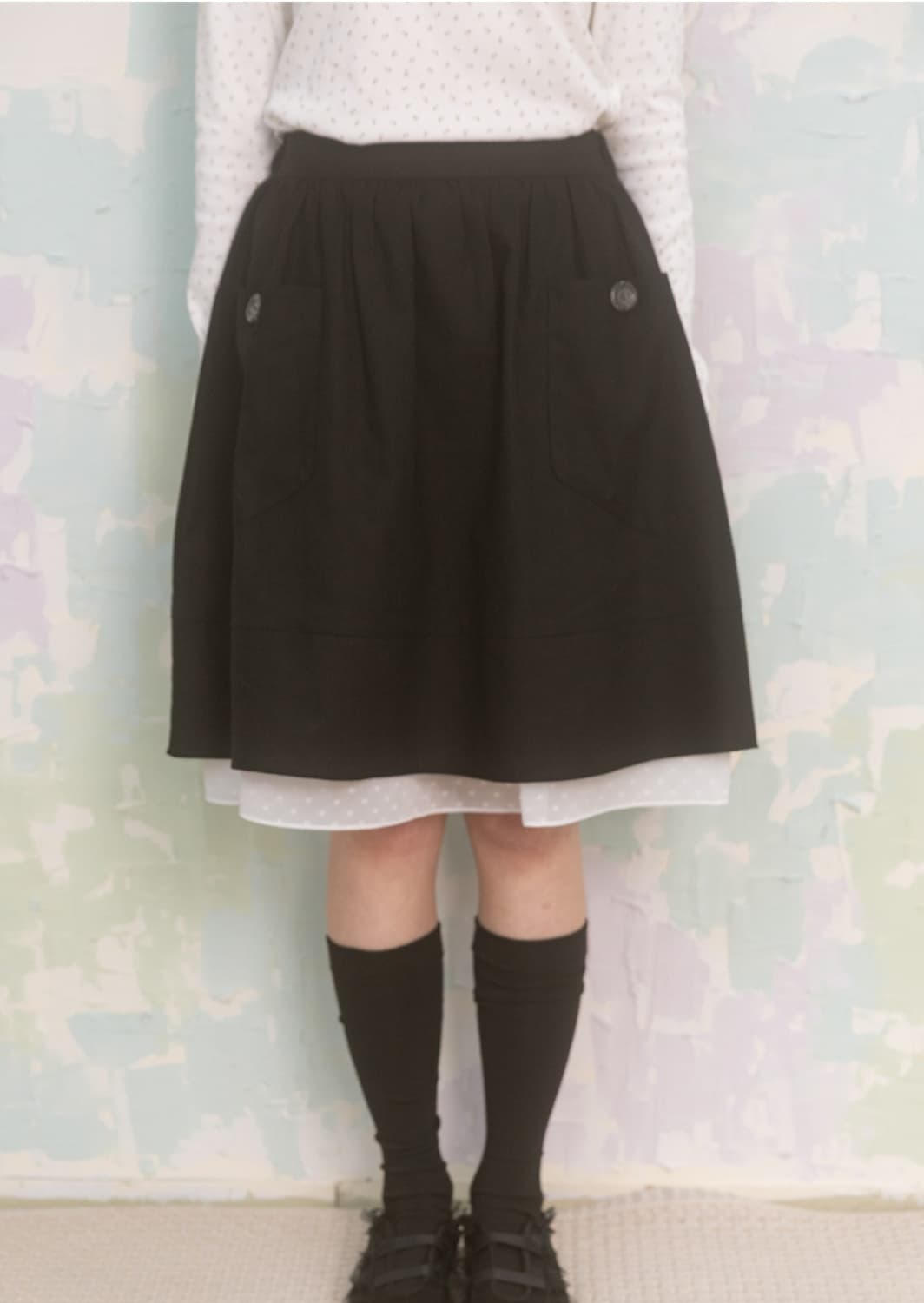 구해요) 나이엔 스커트 블랙 상품이미지1