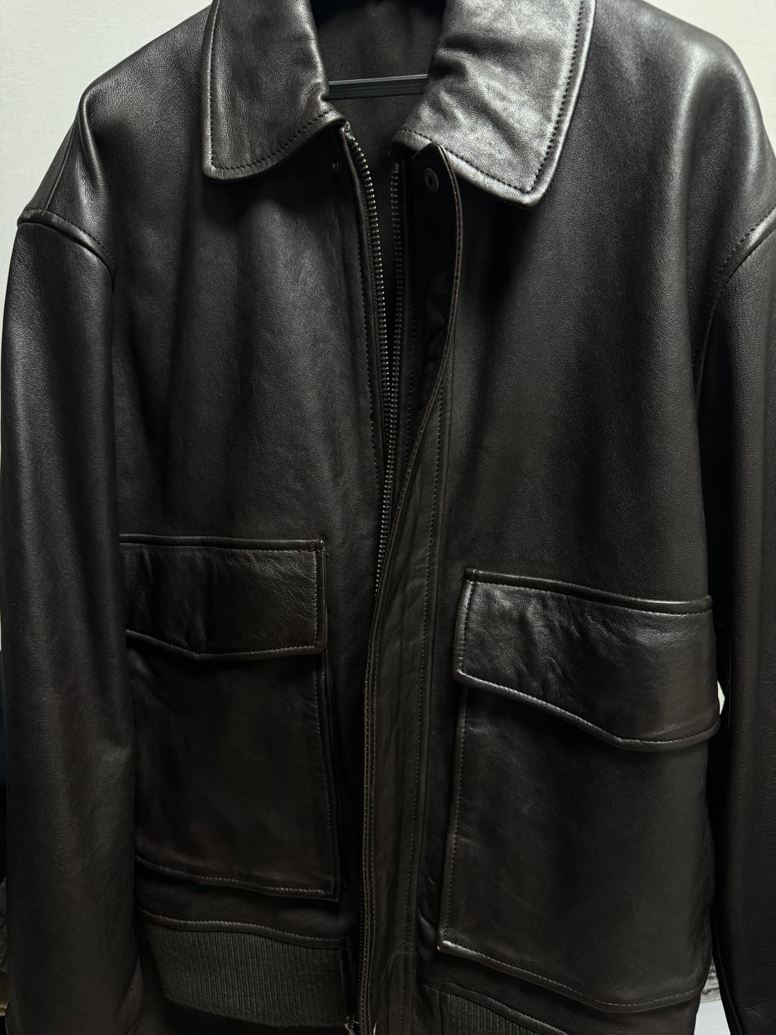 자라 포켓 레더 자켓(브라운) 상품이미지1