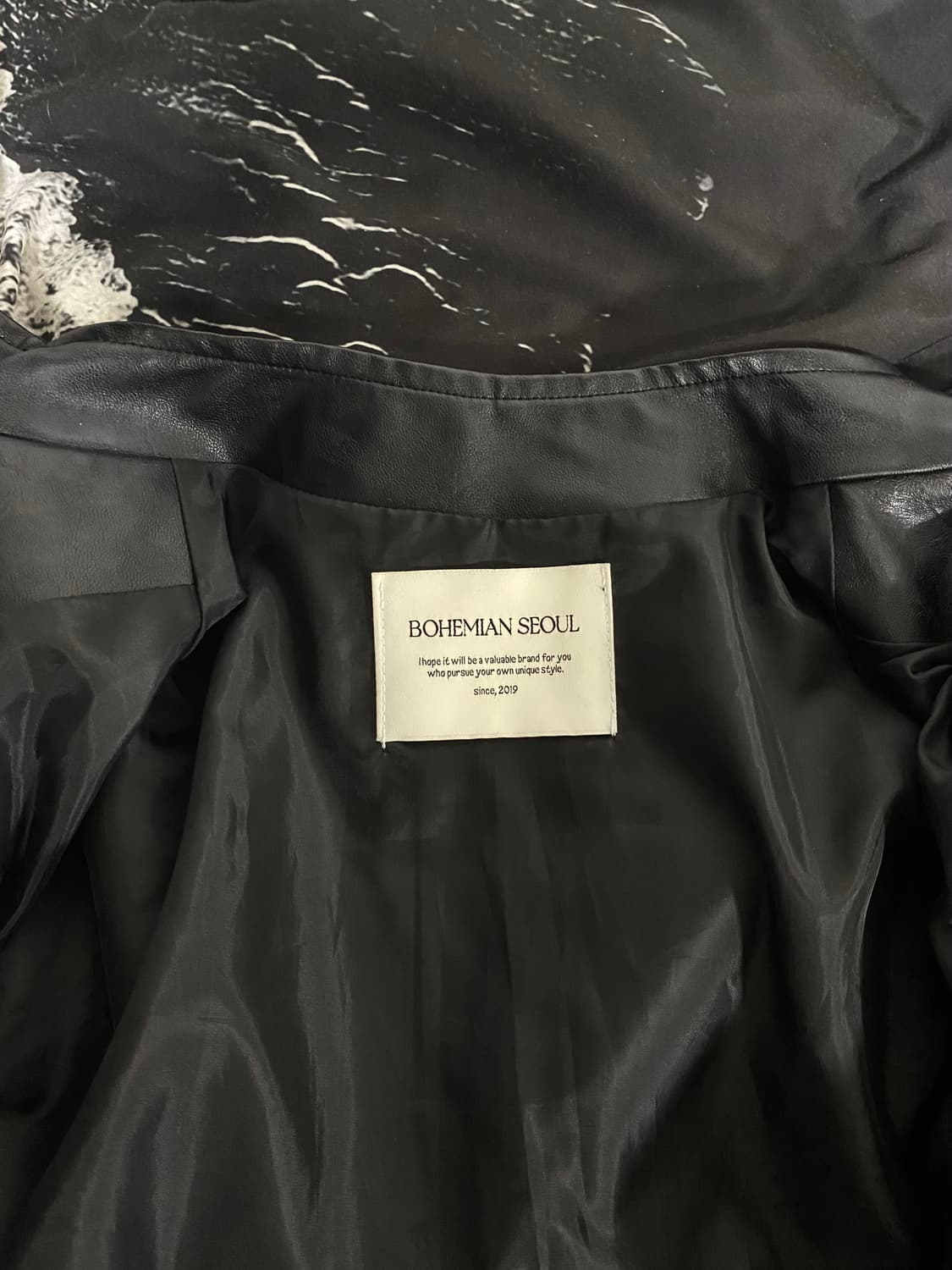 보헤미안서울 베이직 레더 자켓 블랙 상품이미지8