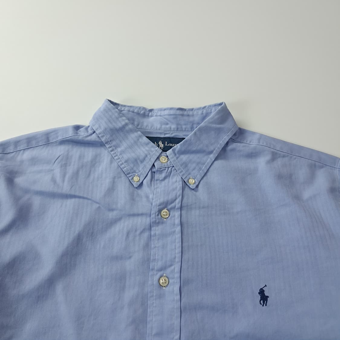 CK583 2XL 폴로 90s 블루 마이크로 헤링본 셔츠 남방 상품이미지2