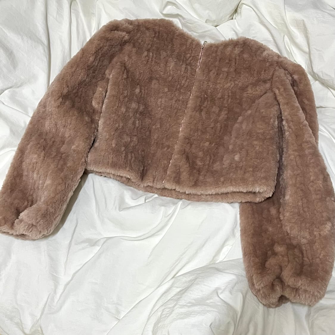 빈티지 ) 인디핑크 퍼 퍼프자켓 상품이미지4