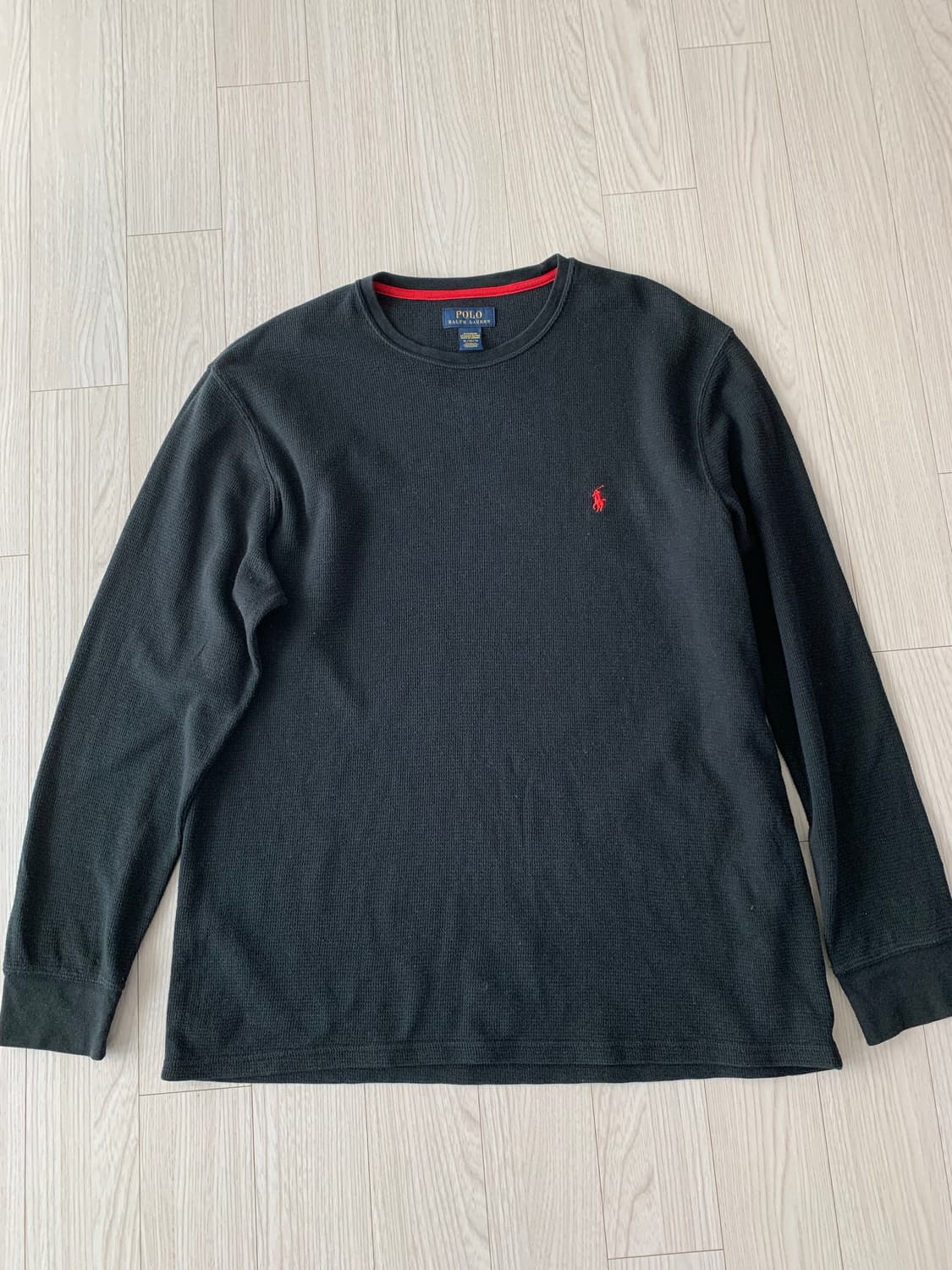 폴로 랄프로렌 블랙 와플 롱 슬리브 XL 상품이미지1