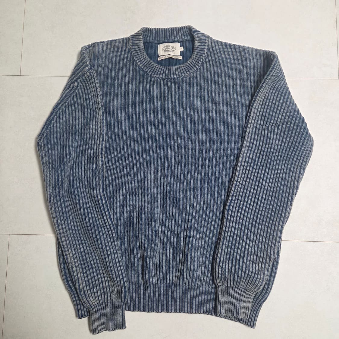 암피스트 에브리데이 워시드 라운드 니트 블루 L 상품이미지1