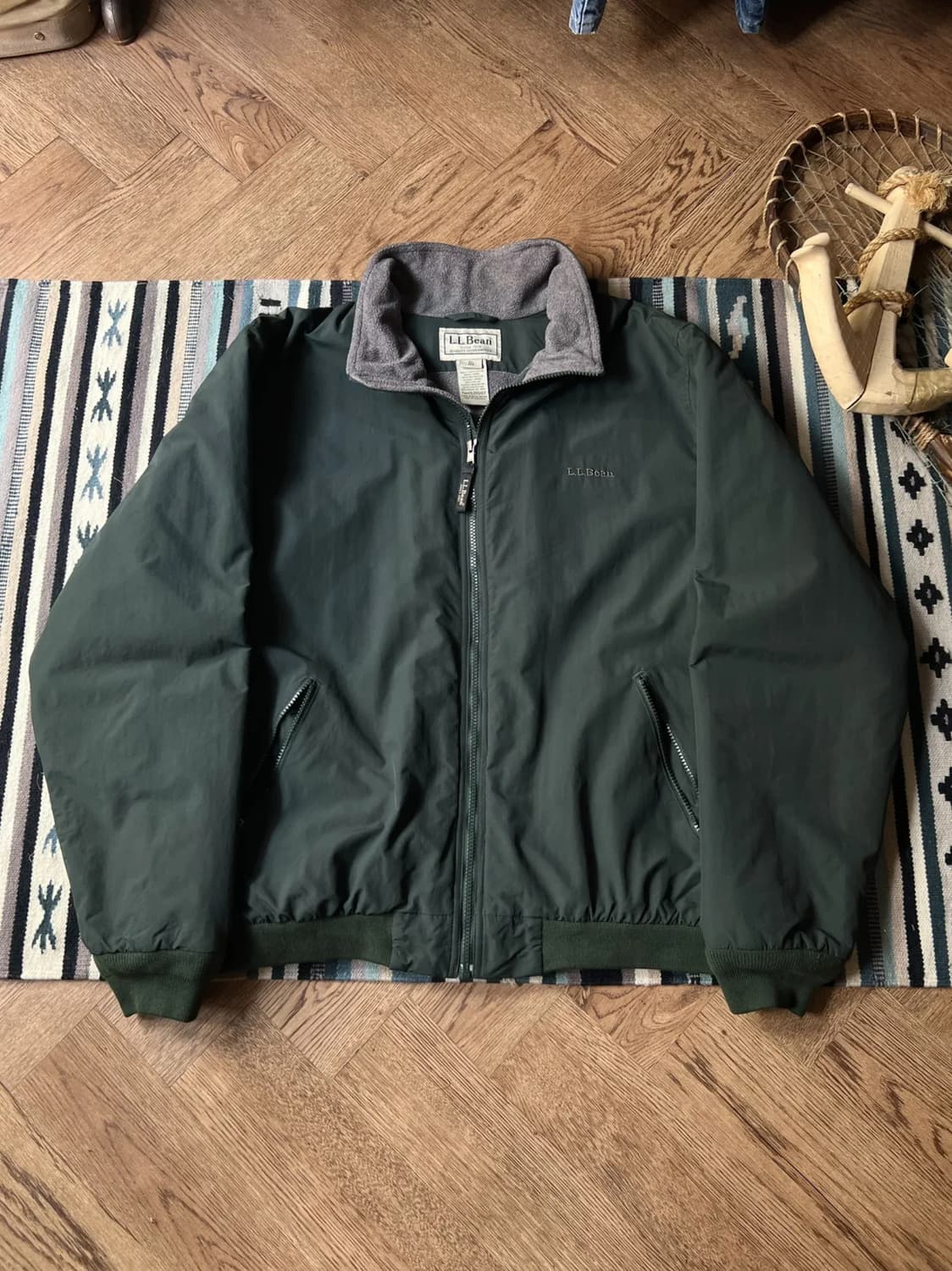 [XL]엘엘빈 USA 빈티지그린 플리스 웜업 자켓 상품이미지1