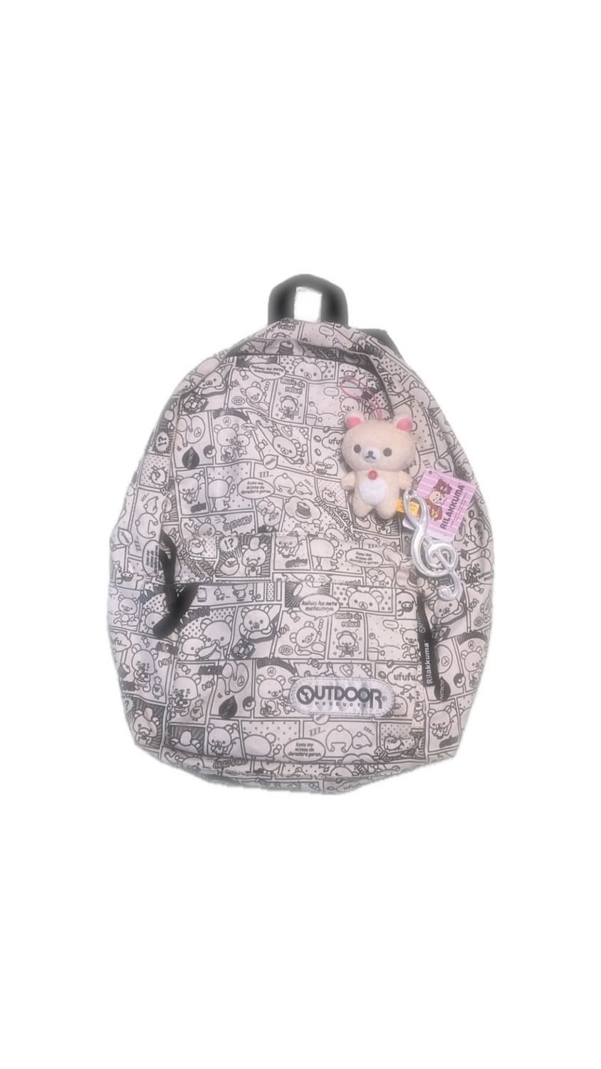 리락쿠마 카툰 백팩 ⛄️ 화이트 상품이미지1