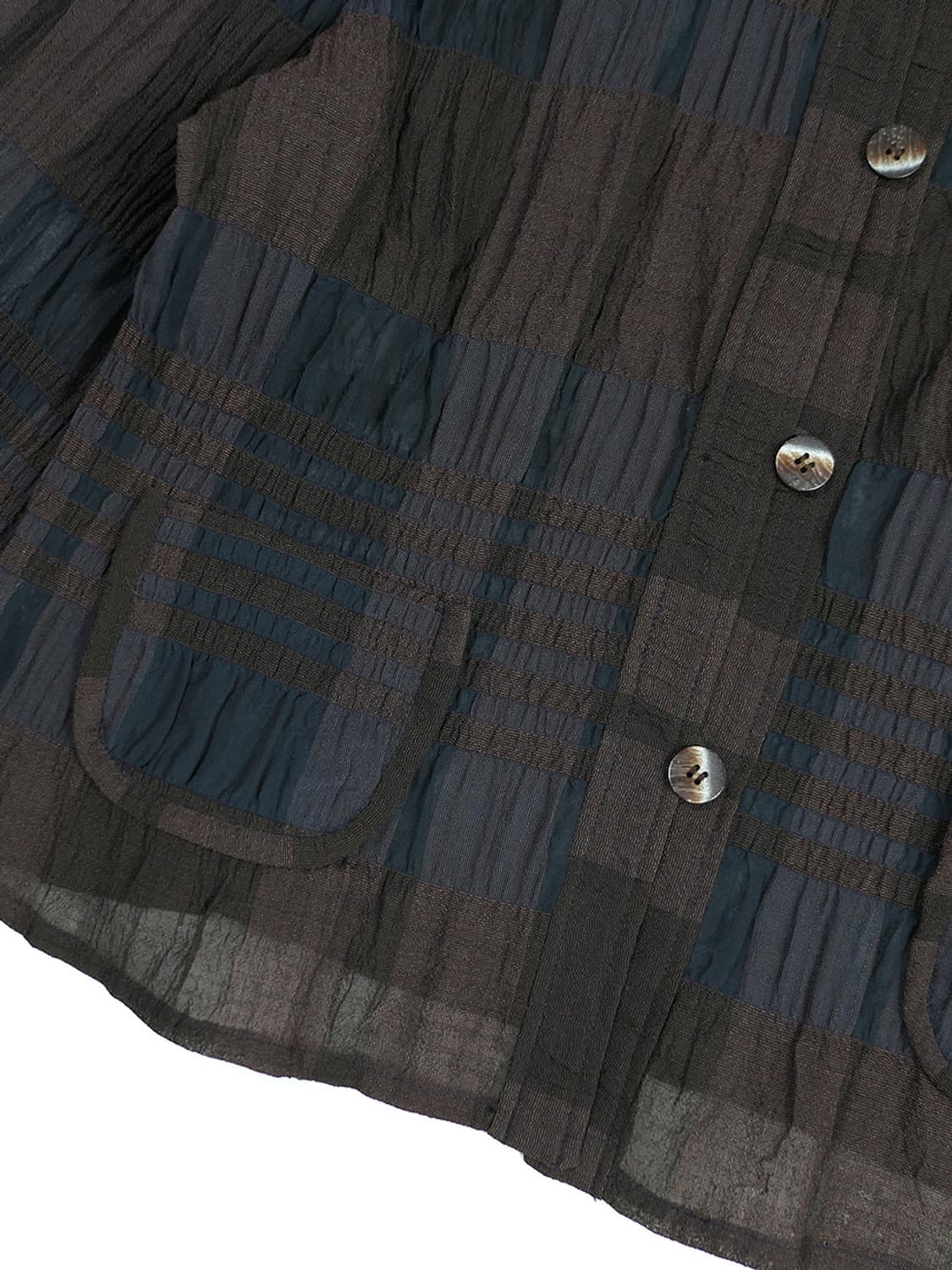 Soen sheer pleated check shirt blouse 해 상품이미지3