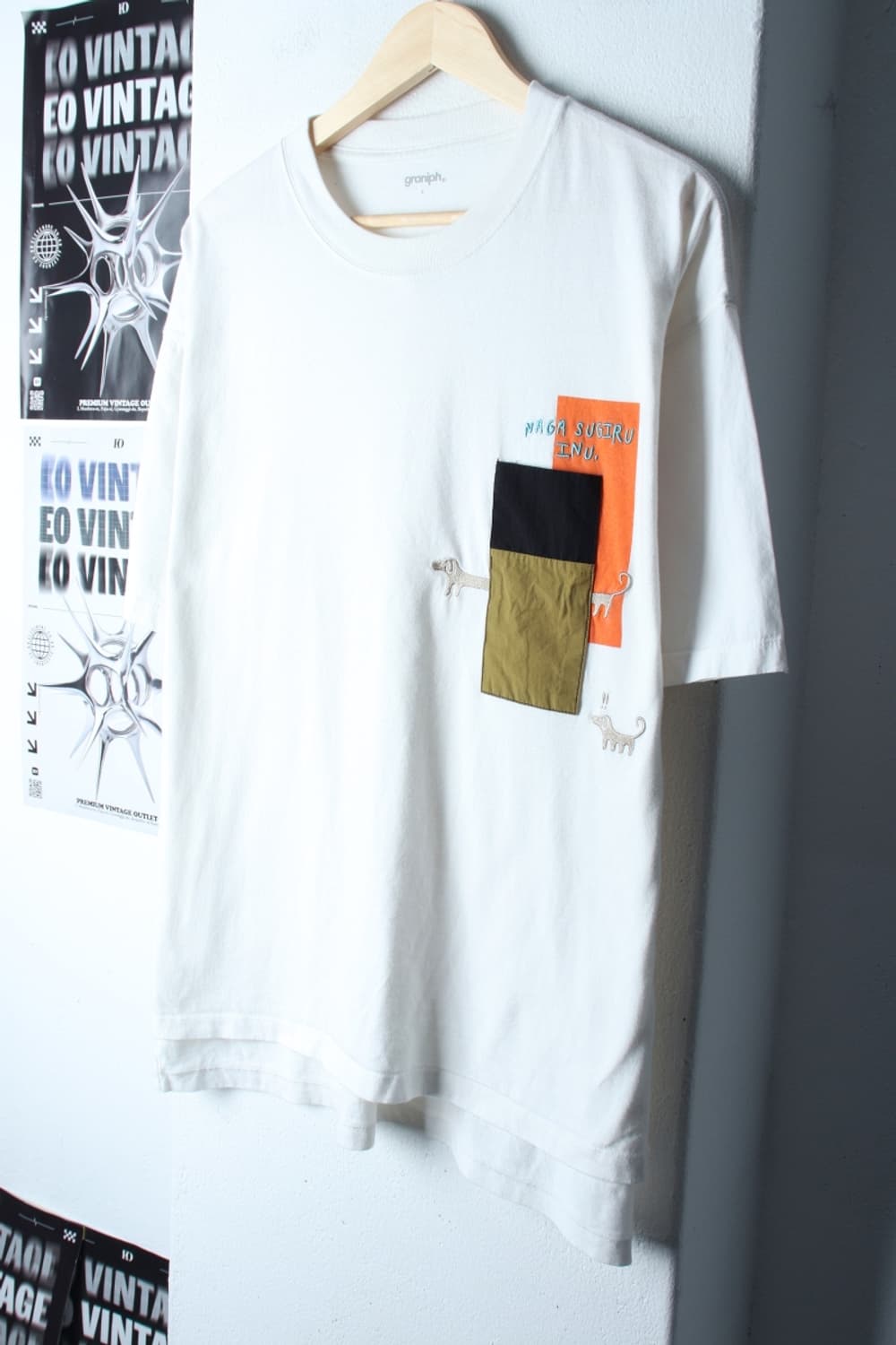 (L-XL) 그라니프 반팔 티셔츠 포켓 화이트 한정판-7B9B 상품이미지1