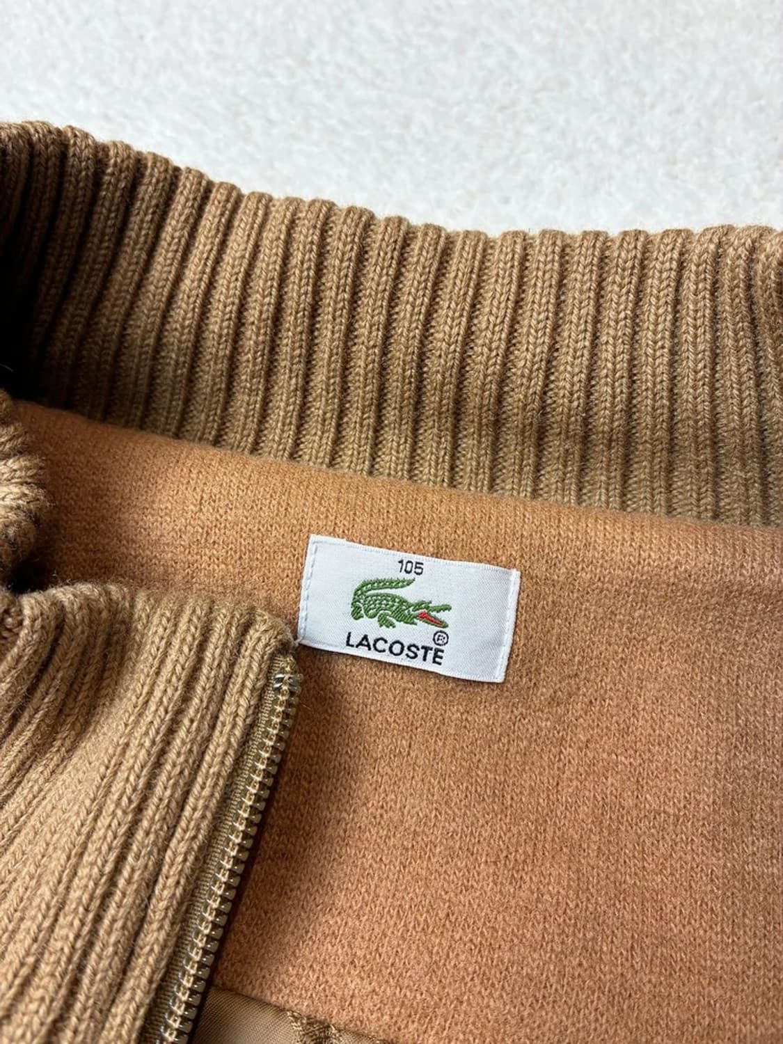라코스테 00's 카멜 울 니트 배색 블루종 자켓 PN5786 상품이미지8