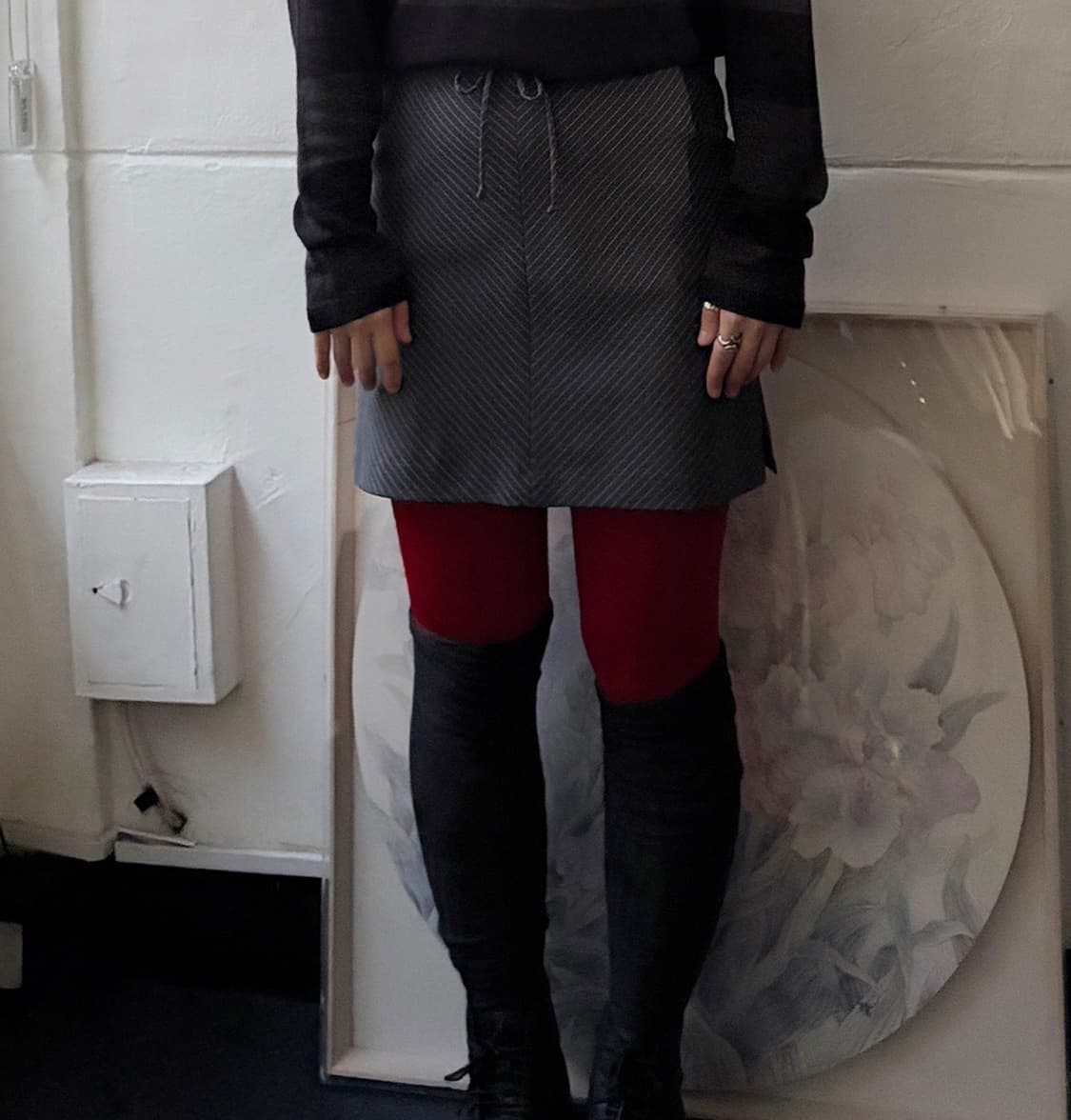 90s USA 핀스트라이프 리본 스커트 상품이미지1