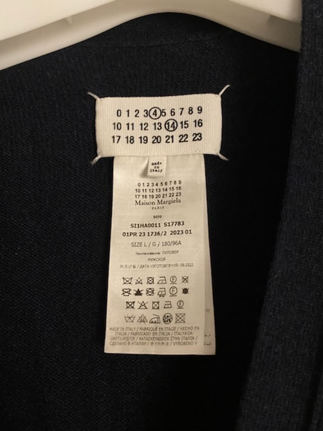 [L] 메종 마르지엘라 스티치 울 가디건 네이비 상품이미지2