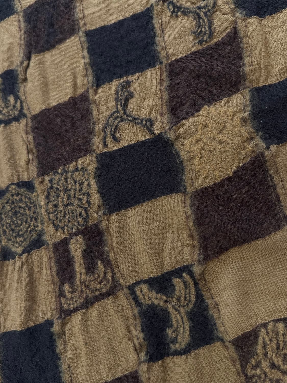 캐피탈 축융울 체커보드 브라운 머플러 상품이미지6