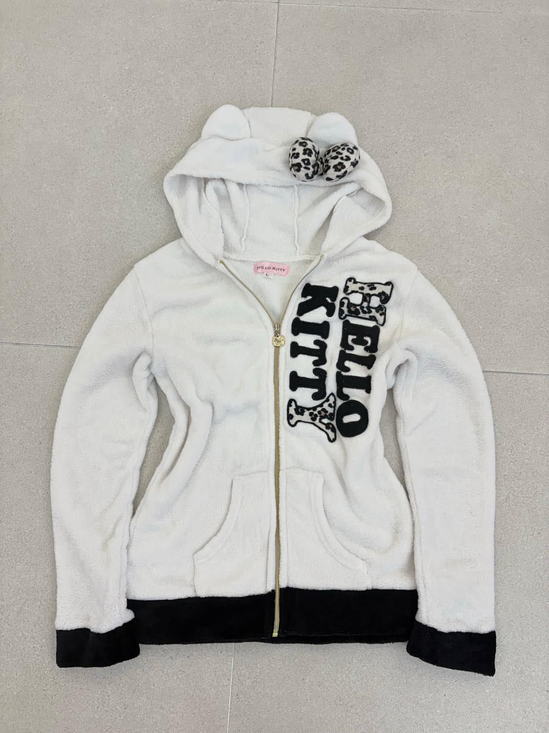 호피 키티 후리스 후드집업 상품이미지1