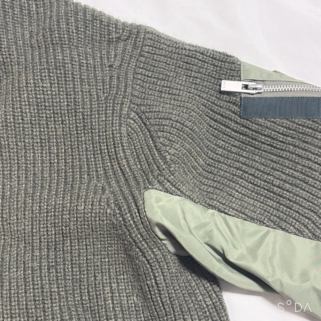 사카이 니트 블루종 봄버 자켓 카키 2사이즈 상품이미지5